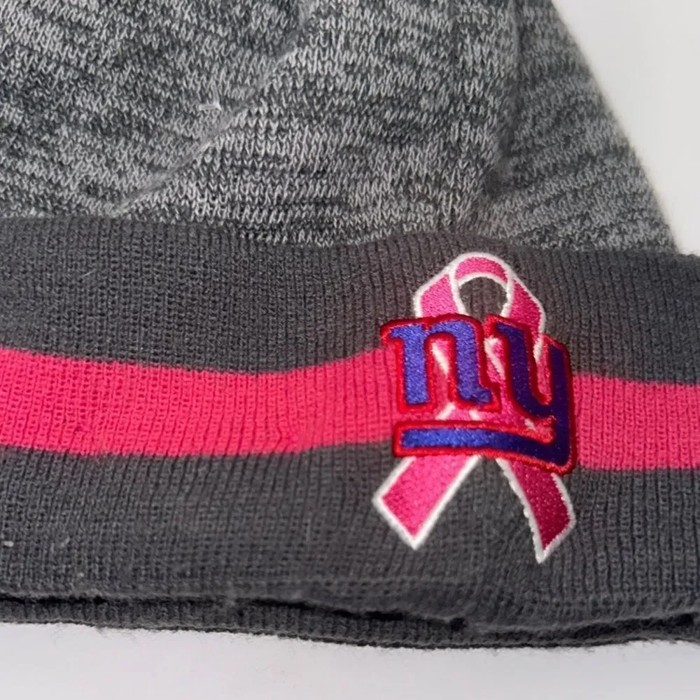 New York Giants Gray and Pink Beanie thermal lined